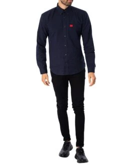HUGO Evito Casual Slim Shirt - Dark Blue 10 HUGO Evito Casual Slim Shirt - Dark Blue -Standout Fashion Shop 45620e