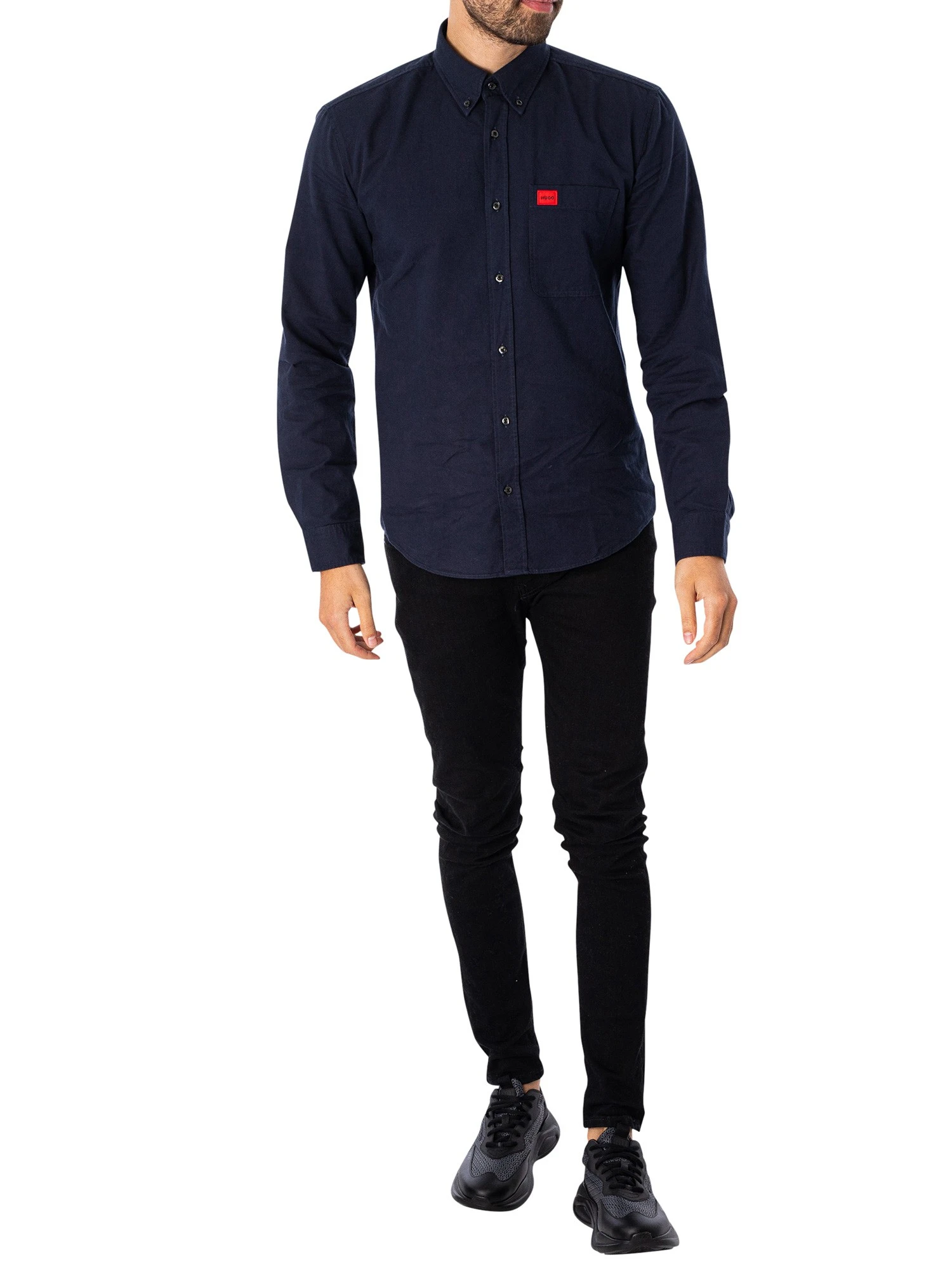 HUGO Evito Casual Slim Shirt - Dark Blue 5 HUGO Evito Casual Slim Shirt - Dark Blue - Image 5