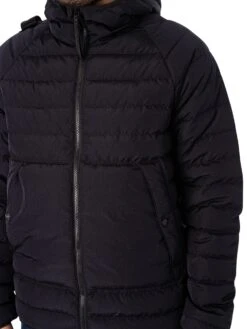 MA.STRUM Hooded Down Jacket - Jet Black -Standout Fashion Shop 45637d