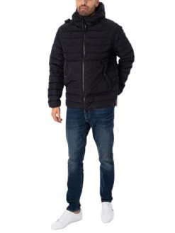 MA.STRUM Hooded Down Jacket - Jet Black -Standout Fashion Shop 45637f