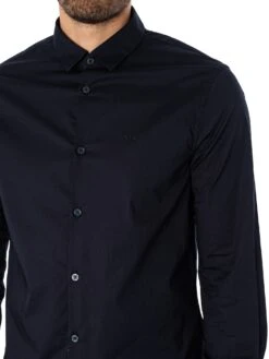 Armani Exchange Slim Logo Woven Shirt - Navy -Standout Fashion Shop 45696d