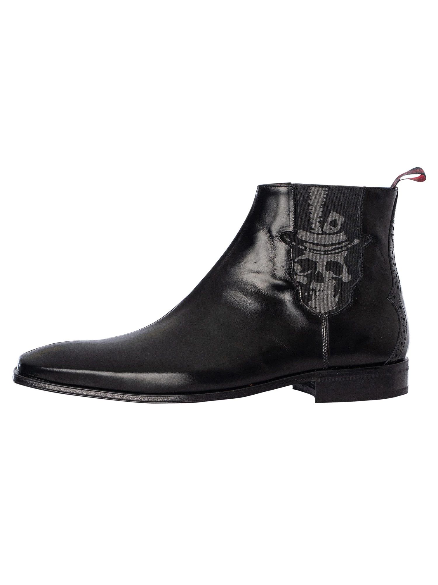 Jeffery West Skull Polished Leather Chelsea Boots - Black 2 Jeffery West Skull Polished Leather Chelsea Boots - Black - Image 2
