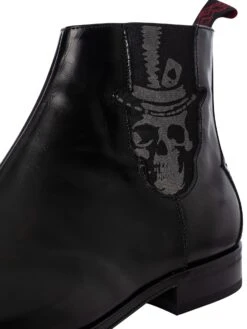 Jeffery West Skull Polished Leather Chelsea Boots - Black 16 Jeffery West Skull Polished Leather Chelsea Boots - Black -Standout Fashion Shop 45748h