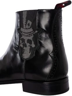 Jeffery West Skull Polished Leather Chelsea Boots - Black 17 Jeffery West Skull Polished Leather Chelsea Boots - Black -Standout Fashion Shop 45748i