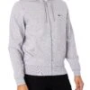 Lacoste Zip Logo Hoodie - Light Grey