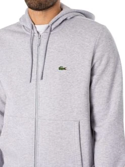 Lacoste Zip Logo Hoodie - Light Grey 8 Lacoste Zip Logo Hoodie - Light Grey -Standout Fashion Shop 45757d