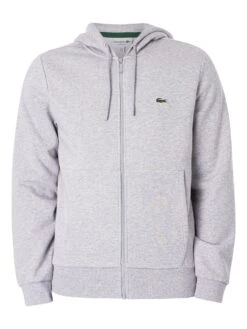 Lacoste Zip Logo Hoodie - Light Grey 9 Lacoste Zip Logo Hoodie - Light Grey -Standout Fashion Shop 45757e