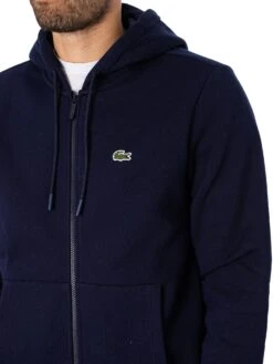 Lacoste Zip Logo Hoodie - Blue Marine -Standout Fashion Shop 45758d