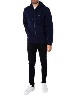 Lacoste Zip Logo Hoodie - Blue Marine -Standout Fashion Shop 45758e