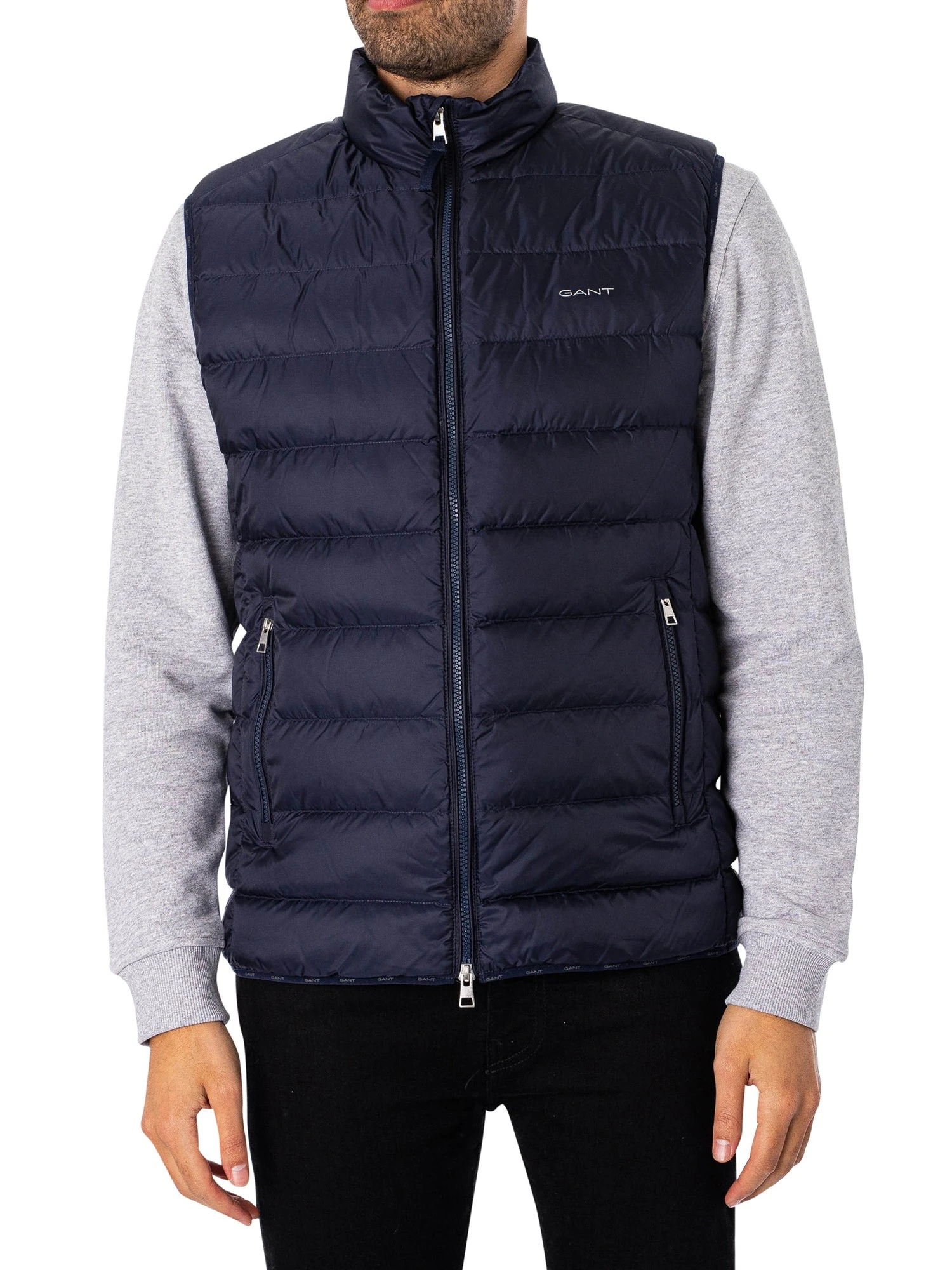 GANT Light Padded Down Gilet - Evening Blue 2 GANT Light Padded Down Gilet - Evening Blue - Image 2
