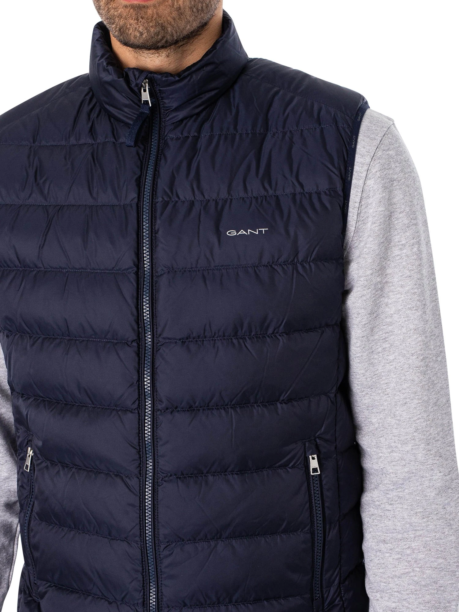 GANT Light Padded Down Gilet - Evening Blue 4 GANT Light Padded Down Gilet - Evening Blue - Image 4