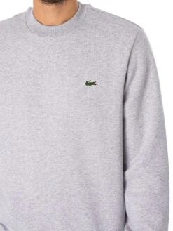 Lacoste Organic Brushed Cotton Sweatshirt - Grey -Standout Fashion Shop 45949d