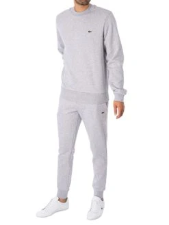 Lacoste Organic Brushed Cotton Sweatshirt - Grey -Standout Fashion Shop 45949e