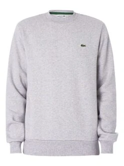 Lacoste Organic Brushed Cotton Sweatshirt - Grey -Standout Fashion Shop 45949f