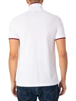 Armani Exchange Tipped Logo Polo Shirt - White -Standout Fashion Shop 46106c