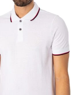 Armani Exchange Tipped Logo Polo Shirt - White -Standout Fashion Shop 46106d