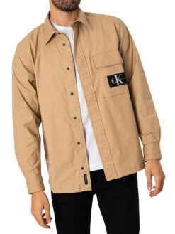 Calvin Klein Jeans Ripstop Relaxed Fit Shirt - Travertine