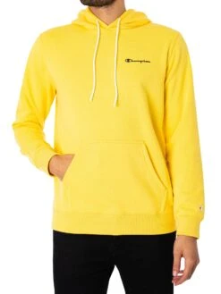 Champion Comfort Small Logo Pullover Hoodie - Yellow