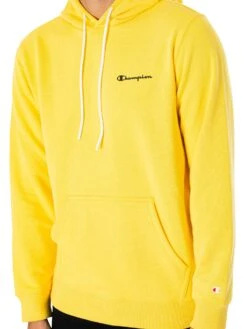 Champion Comfort Small Logo Pullover Hoodie - Yellow -Standout Fashion Shop 46142d