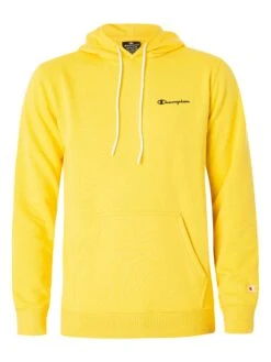 Champion Comfort Small Logo Pullover Hoodie - Yellow -Standout Fashion Shop 46142e