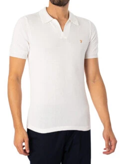 Farah Purcell Knitted Polo Shirt - Ecru