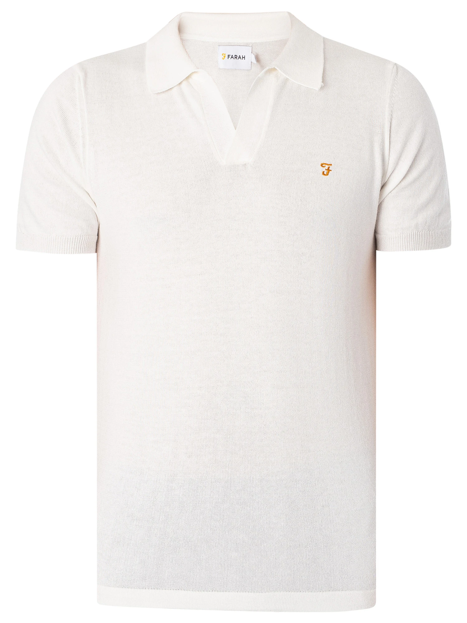 Farah Purcell Knitted Polo Shirt - Ecru 5 Farah Purcell Knitted Polo Shirt - Ecru - Image 5