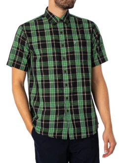 Farah Sullivan Short Sleeve Check Shirt - True Navy