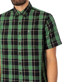 Farah Sullivan Short Sleeve Check Shirt - True Navy -Standout Fashion Shop 46164d