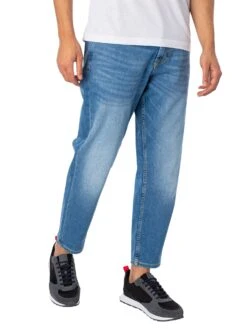 HUGO 340 Loose Tapered Fit Jeans - Turquoise