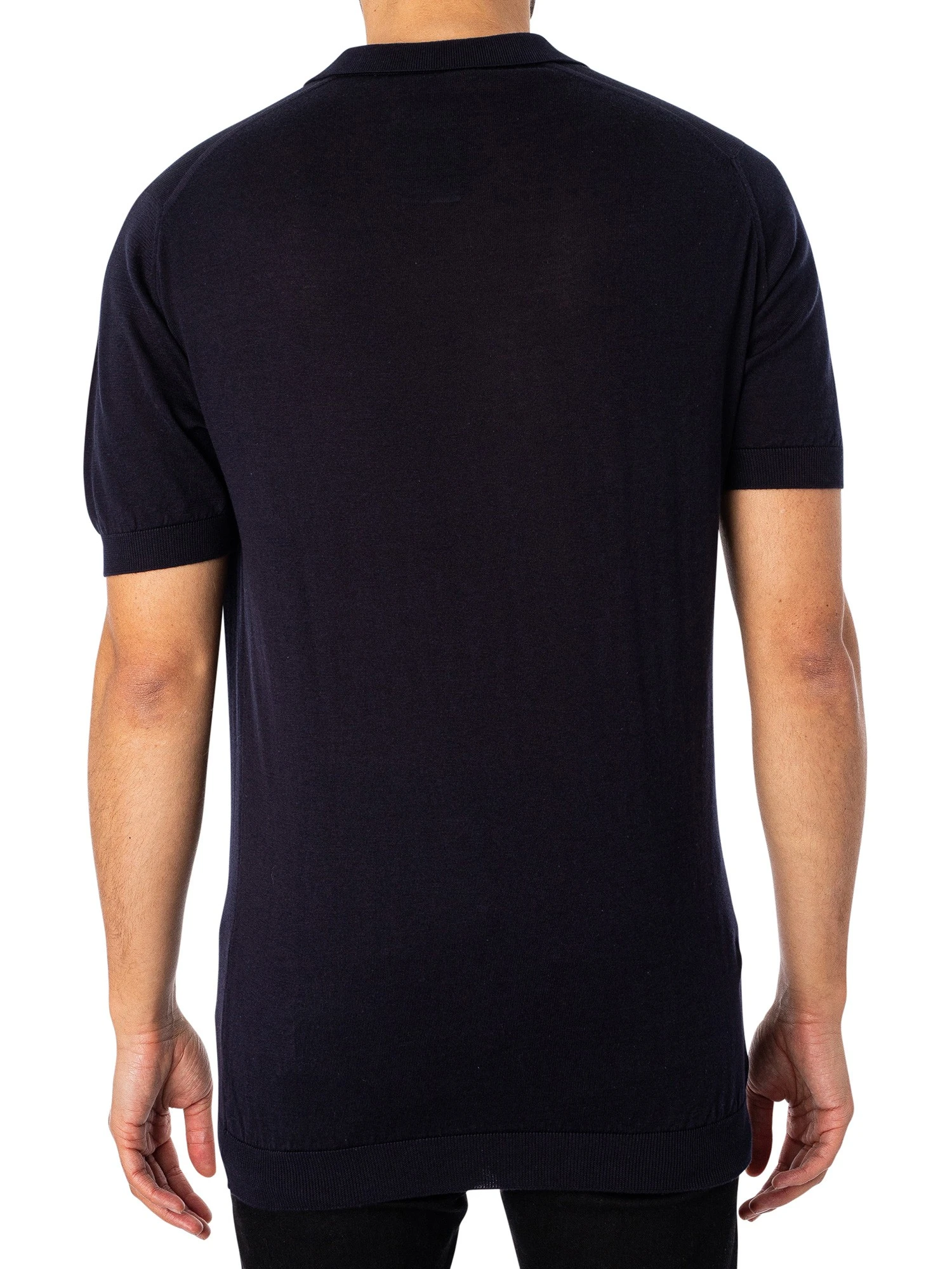 John Smedley Noah Skipper Collar Polo Shirt - Navy 3 John Smedley Noah Skipper Collar Polo Shirt - Navy - Image 3