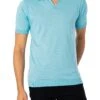 John Smedley Noah Skipper Collar Polo Shirt - Blue Spring