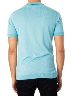 John Smedley Noah Skipper Collar Polo Shirt - Blue Spring -Standout Fashion Shop 46190c