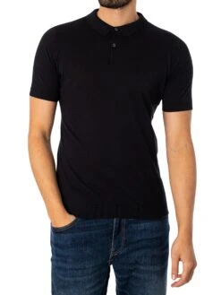 John Smedley Rhodes Polo Shirt - Black
