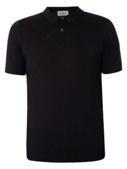 John Smedley Rhodes Polo Shirt - Black -Standout Fashion Shop 46196e