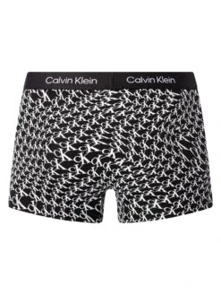Calvin Klein 1996 Trunks - Warped Logo Print Black -Standout Fashion Shop 46294c
