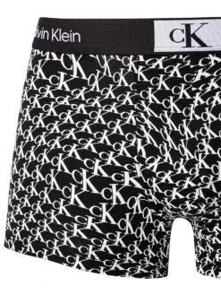 Calvin Klein 1996 Trunks - Warped Logo Print Black -Standout Fashion Shop 46294d