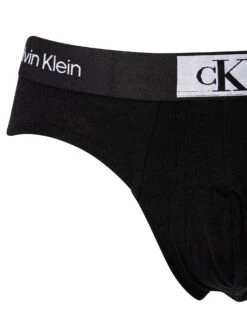 Calvin Klein 3 Pack 1996 Hip Briefs - Black/Black/Black -Standout Fashion Shop 46295e