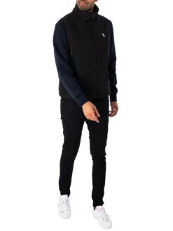 Calvin Klein Jeans Crinkle Nylon Badge Gilet - Black -Standout Fashion Shop 46376f