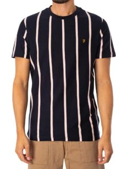 Farah Peralta Vertical T-Shirt - True Navy