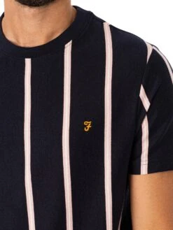 Farah Peralta Vertical T-Shirt - True Navy -Standout Fashion Shop 46419d