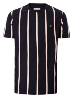 Farah Peralta Vertical T-Shirt - True Navy -Standout Fashion Shop 46419e