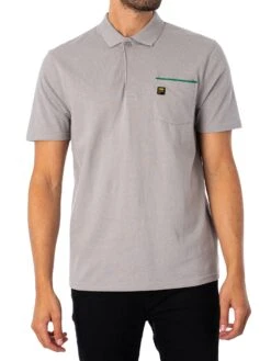 Fila Gold Bruni Pocket Polo Shirt - Base Alloy/Marine Green