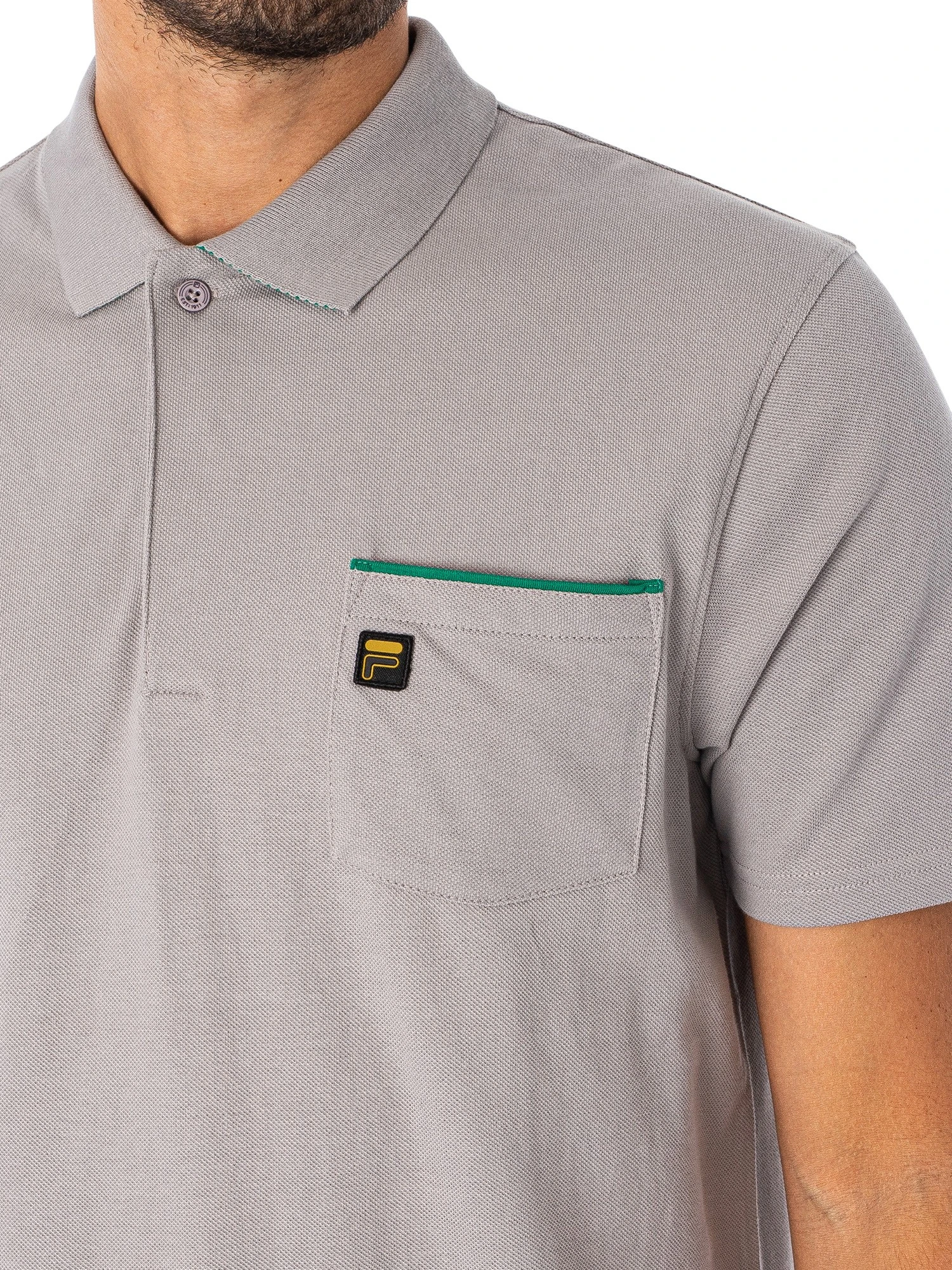 Fila Gold Bruni Pocket Polo Shirt - Base Alloy/Marine Green 4 Fila Gold Bruni Pocket Polo Shirt - Base Alloy/Marine Green - Image 4