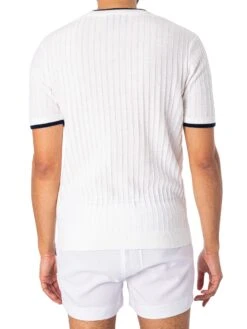Fila Musso Knitted Textured T-Shirt - White -Standout Fashion Shop 46435c
