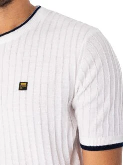 Fila Musso Knitted Textured T-Shirt - White -Standout Fashion Shop 46435d