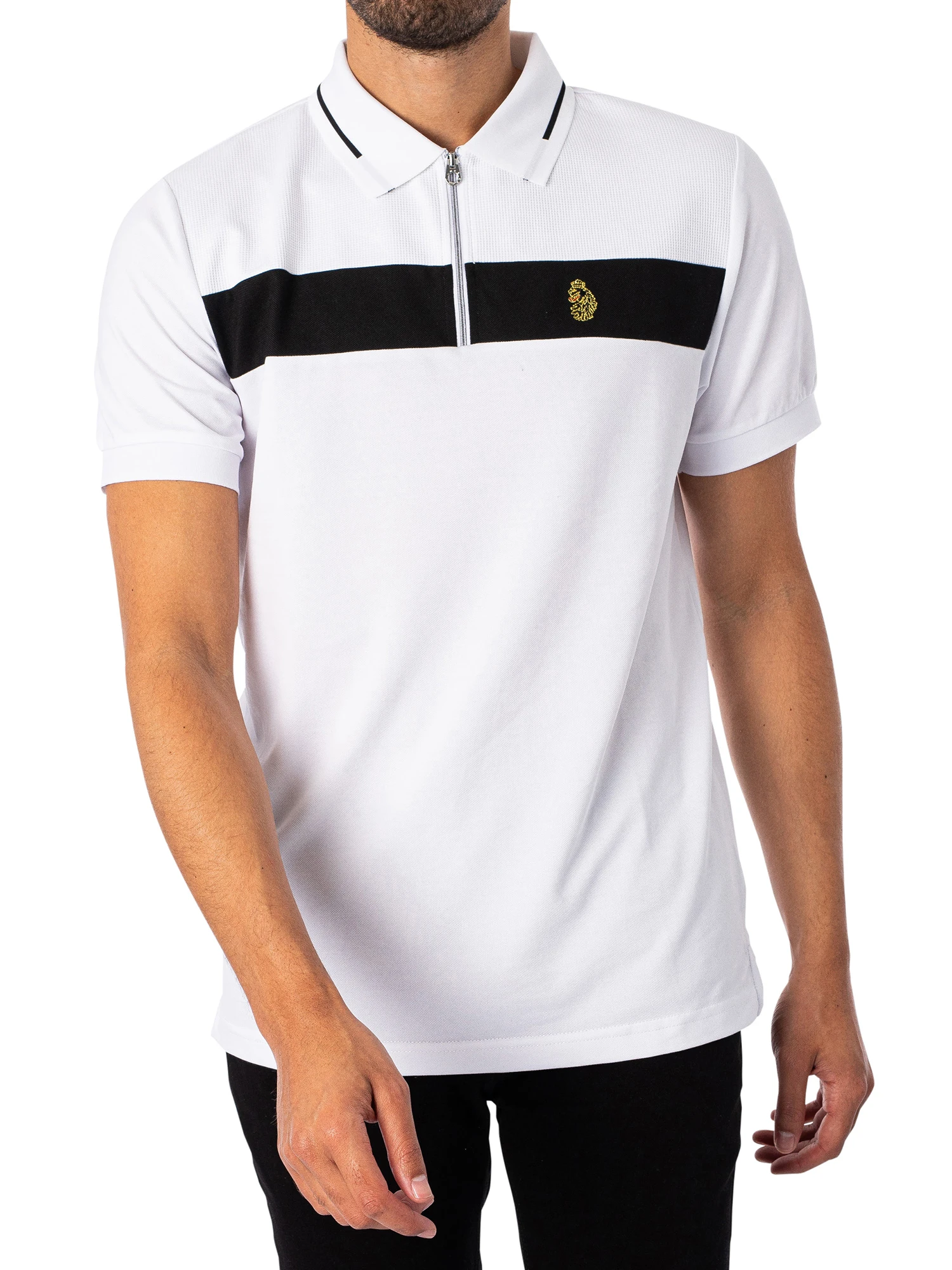 Luke 1977 Zip Lock Polo Shirt - White/Jet Black 2 Luke 1977 Zip Lock Polo Shirt - White/Jet Black - Image 2