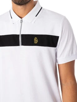 Luke 1977 Zip Lock Polo Shirt - White/Jet Black 9 Luke 1977 Zip Lock Polo Shirt - White/Jet Black -Standout Fashion Shop 46488d