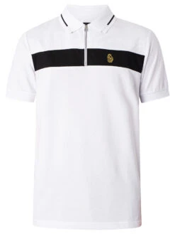 Luke 1977 Zip Lock Polo Shirt - White/Jet Black 11 Luke 1977 Zip Lock Polo Shirt - White/Jet Black -Standout Fashion Shop 46488f