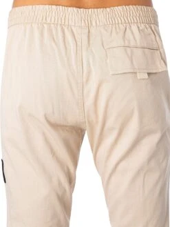 Calvin Klein Jeans Monologo Badge Casual Trousers - Classic Beige 9 Calvin Klein Jeans Monologo Badge Casual Trousers - Classic Beige -Standout Fashion Shop 46560d