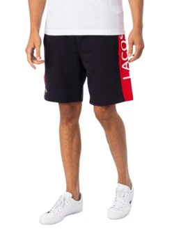 Lacoste Side Logo Sweat Shorts - Blue Marine/Rouge
